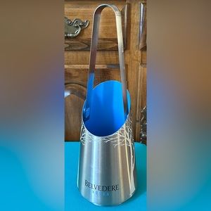 Belvedere Vodka Ice Bucket/cooler and Tongs polished stainless steel